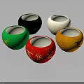 Colorful Decorative Ceramic Cups With Multiple Hues And Golden Characters