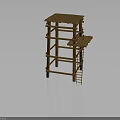 Handmade Wooden Multi layered Furniture With Ladder And Shelf Structure