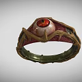 Mythical Fantasy Bracelet With Red Eye And Twisted Green Vine Decorative Design