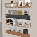 Modern Bookshelf Modern Wall Bookshelf Magazine Rack CD Magazine 3d model