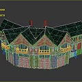 Traditional Wooden Building With Green Roof Two Chimneys And Exterior Wooden Walls