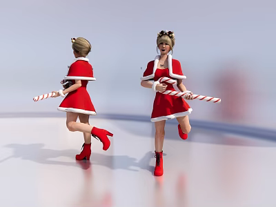 Christmas Girl Christmas Character Woman 3d model