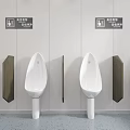 White Ceramic Urinals In Modern Restroom With Wooden Dividers And Light Walls