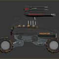 Mechanical Exploration Vehicle With Large Rugged Tires And Top Sensor Equipment