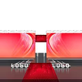 Professional Stage Design With Red Background Large Screens Red Carpet And Dynamic Lighting 3d model