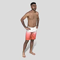 Modern Characters Western Men Static Characters Background Characters Realistic Characters Scanning Characters Beach Seaside Vacation Standing Posture 3d model