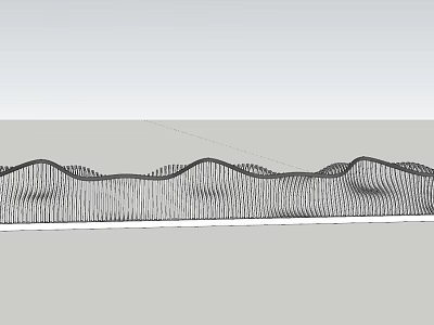 Modern Architectural Wavy Railing Design With Striped Pattern And Curved Structure 3d model