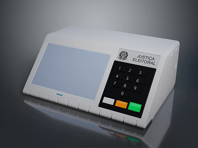 White JUSTA Electronic Device with Screen Numeric Keypad and Buttons for Home Living 3d model