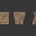 Natural Stone Wood Decorative Pieces With Rustic Texture And Irregular Shapes 3d model
