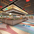 Supermarket Grocery Interior with Fresh Produce Section Neat Shelves and Bright Lighting