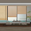 new bamboo curtain rolling curtain 3d model