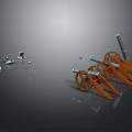 modern artillery cannon naval gun 3d model