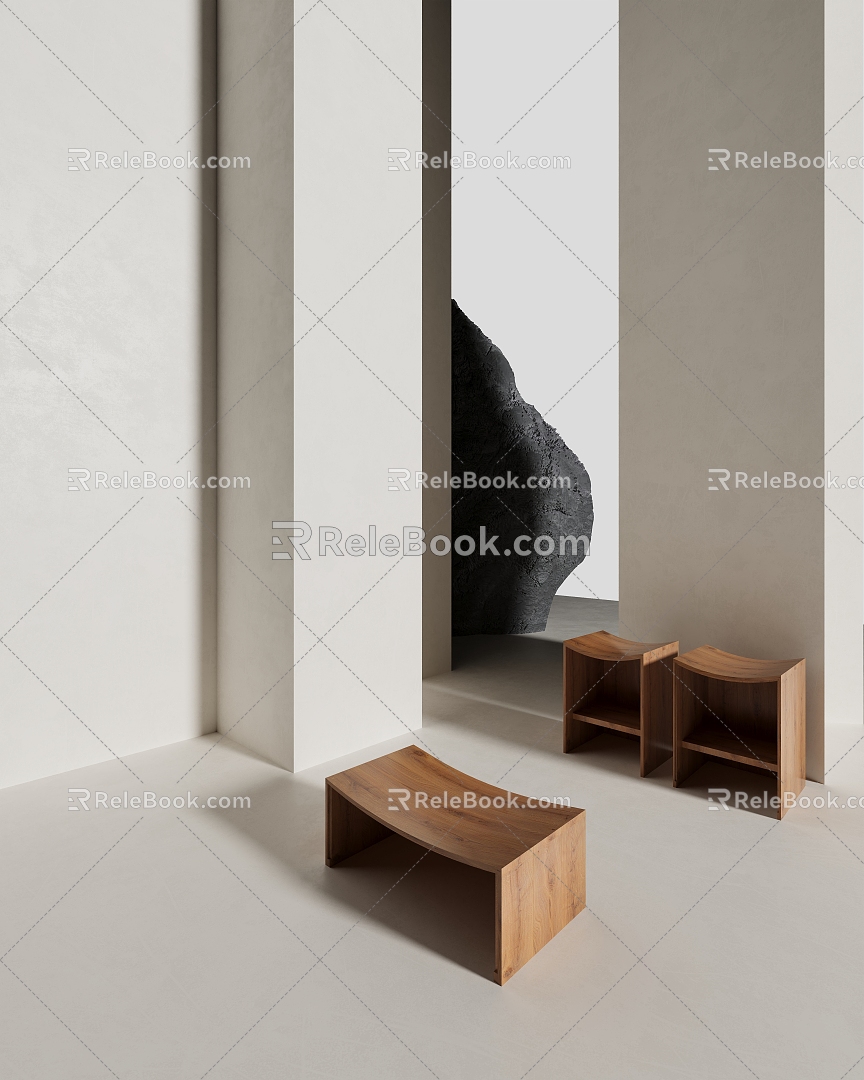 Modern single stool 3d model