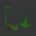 Scenic Construction Elements With Flag Pole Rock Base And Platform Structures