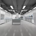 Spacious Modern Laboratory Interior With Lab Benches Fume Hoods Cabinets And Equipment
