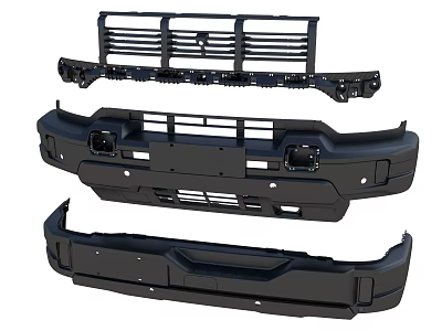 Black Car Bumper And Grille Components For Vehicle Front Rear Parts 3d model