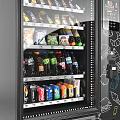 Commercial Automatic Vending Machine With Assorted Snacks Drinks And Modern Black Design 3d model