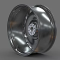 Silver Metallic Car Tire Wheel With Spoke Design And Shiny Surface