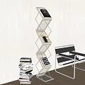Bookshelf Magazine Rack Floor-type Bookshelf Decorative Bookshelf 3d model