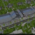 Scenic Traditional Modern Commercial Street Architecture Surrounded By Trees And Residential Buildings