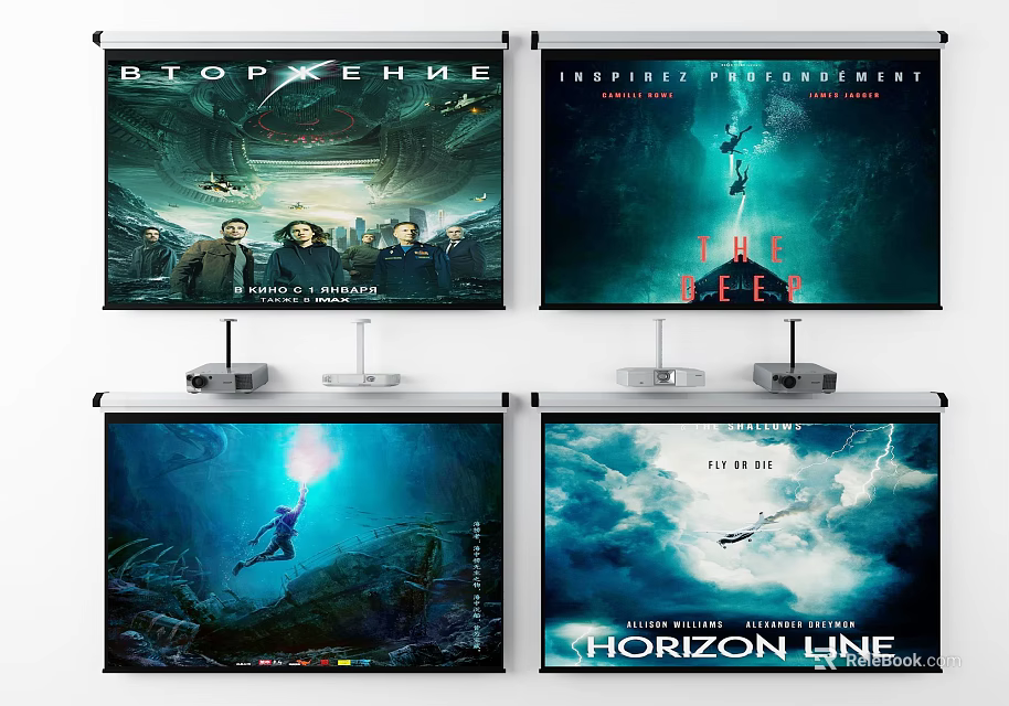 Inflatable Stands Display Multiple Movie Posters With Vivid Scenes 3d model 