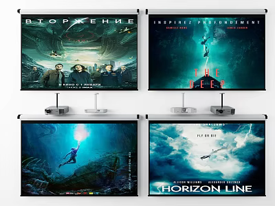 Inflatable Stands Display Multiple Movie Posters With Vivid Scenes 3d model
