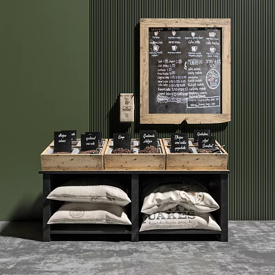 Nordic Display Stand Coffee Booth Booth Sale 3d model