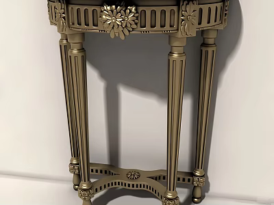 Elegant Ornate Console Table With Golden Carvings And Classic Legs 3d model