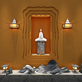 new chinese-style buddha cabinet buddha niche 3d model