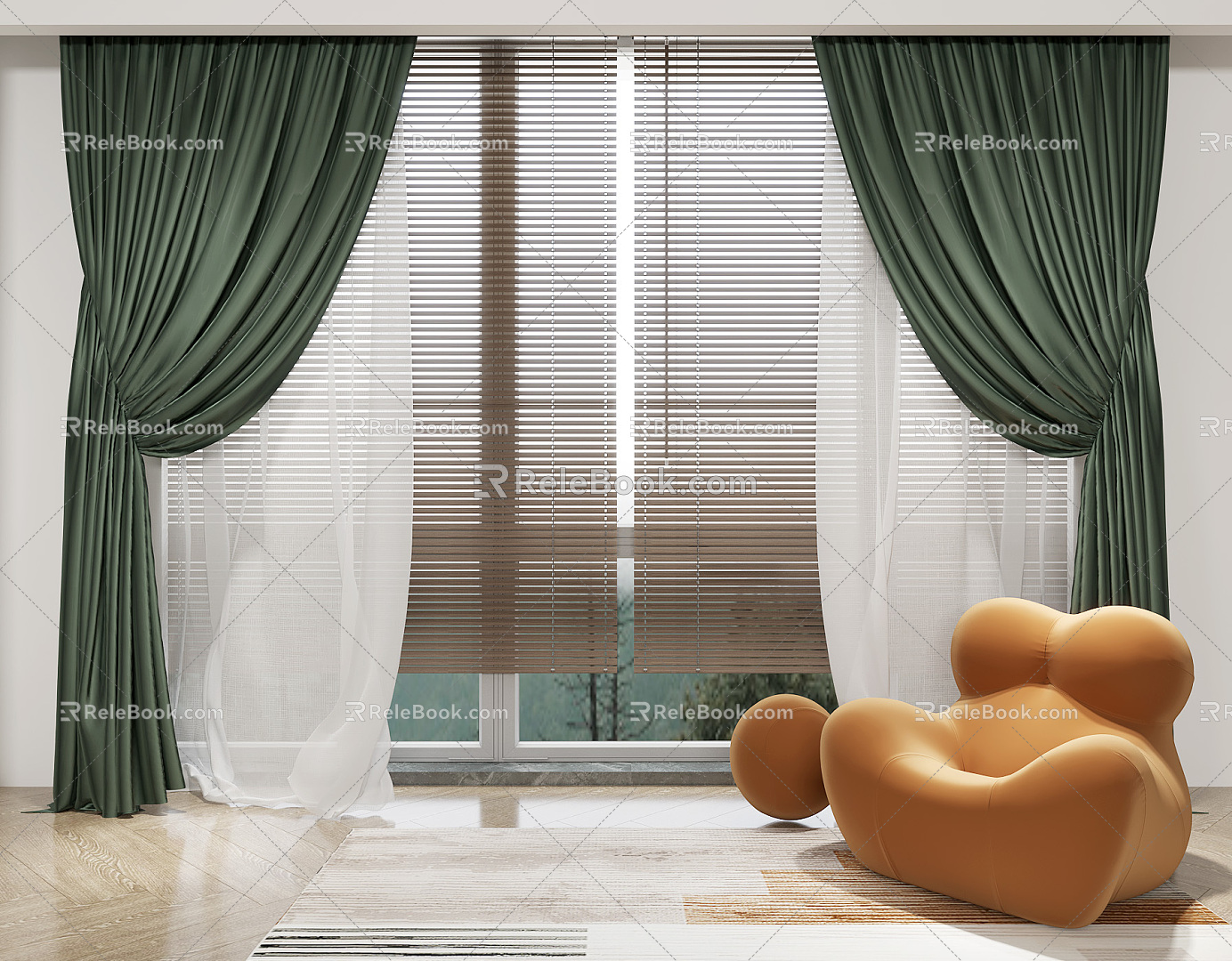 Modern Curtains 3d model