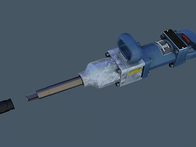 Industrial Blue Electric Demolition Hammer With Metal Chisel And Power Motor 3d model