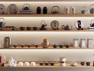 New Chinese Tea Set Tea Pot Tea Cup Ornaments 3d model