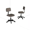Gray Office Chairs With Modern Design And Wheeled Base For Comfortable Use 3d model