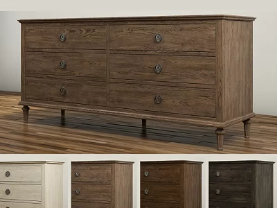 Wooden Dresser With Multiple Drawers And Classic Design In Different Colors 3d model