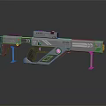 Futuristic Sci Fi Weapon With Metallic Body Sleek Design And Scope 3d model
