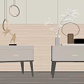 Modern Simple Bedside Table 3d model