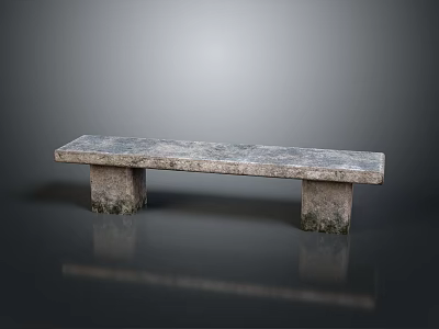 Textured Stone Bench With Simple Design And Sturdy Legs For Indoor Outdoor Furniture 3d model