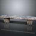 Textured Stone Bench With Simple Design And Sturdy Legs For Indoor Outdoor Furniture