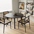 Quiet table and chair combination 3d model