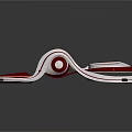 Futuristic Red And White Motorcycle With Streamlined Design And Circular Components 3d model