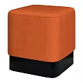 Orange Square Sofa Stool With Black Base Modern Stylish Home Decor Piece