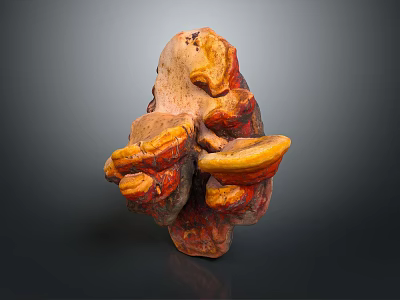 Fresh Organic Ganoderma Mushroom With Natural Shape And Vibrant Colors 3d model