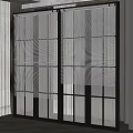 modern venetian blinds floor-to-ceiling windows 3d model