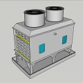 Industrial Air Conditioning Fan With Dual Cylindrical Top Units And Grille Structure
