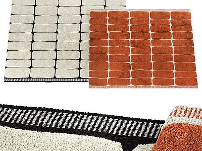 Stylish Square Rugs With Geometric Patterns And Colors 3d model