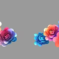 Colorful Handmade Paper Flowers in Various Colors Like Pink Orange Blue Purple Arranged in Clusters