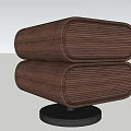 Elegant Contemporary Wooden Stacked Speakers with Vertical Stripes on Black Base