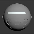 Natural Scene With White Spherical Formation And Long Structure On Gray Reflective Surface