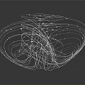 Modern Household Supplies with Abstract Spiral Shape White Lines and Reflective Dark Background Design
