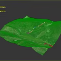 3D Terrain Model With Green Vegetation White Snowy Peaks And Natural Topographic Textures
